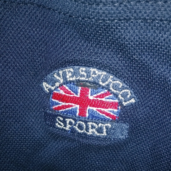 Amerigo Vespucci L Mens Italian Cotton Navy Polo Sport Sailing Shirt - Picture 2 of 11